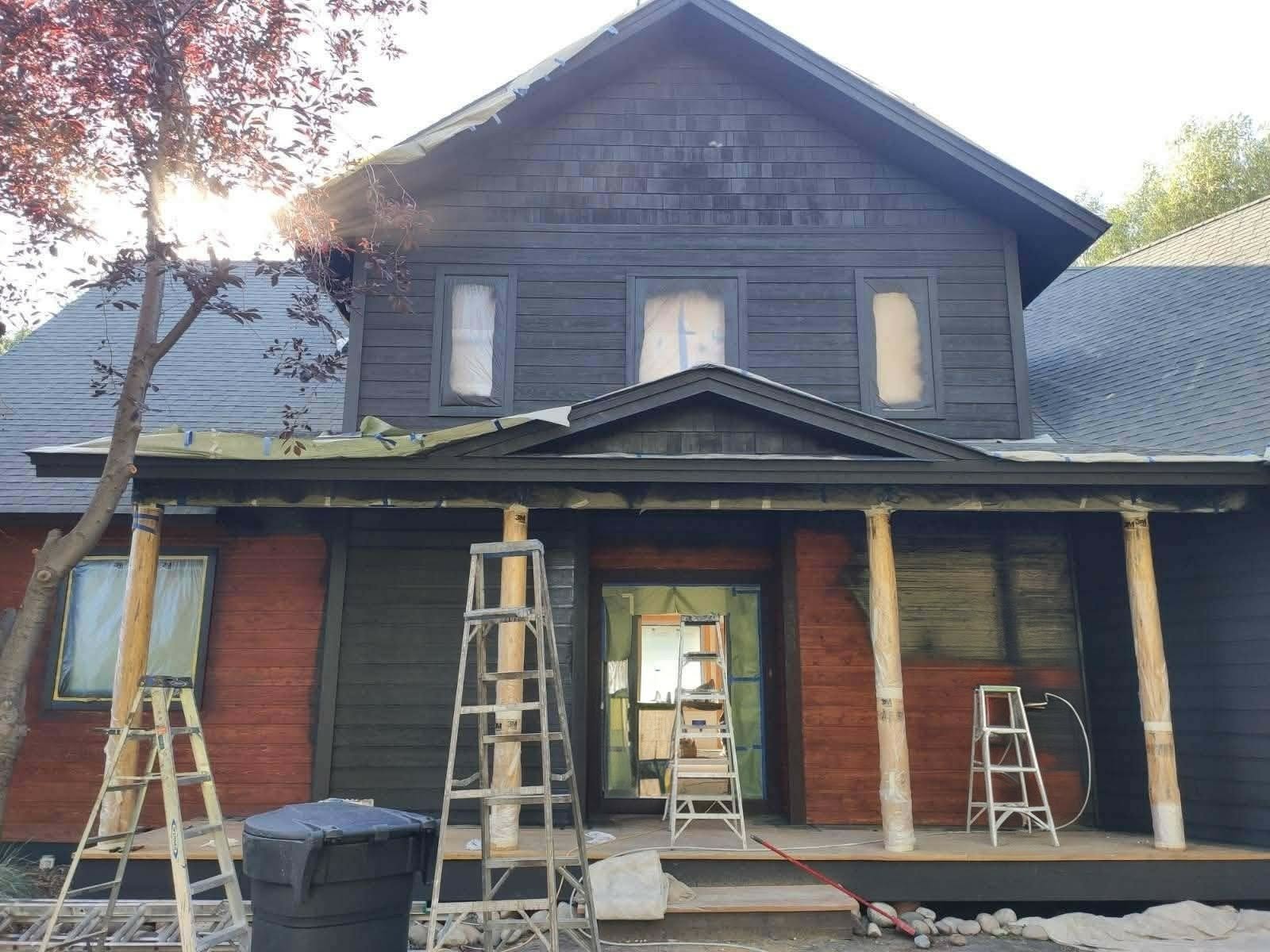 Exterior repaint with covered porch